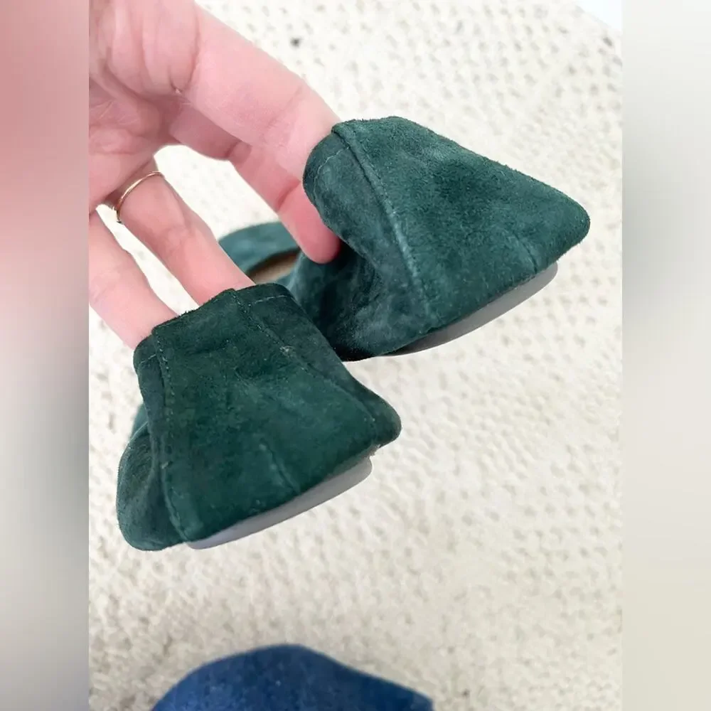 The storehouse flats NWOT green suede ballet flats foldable travel size 9